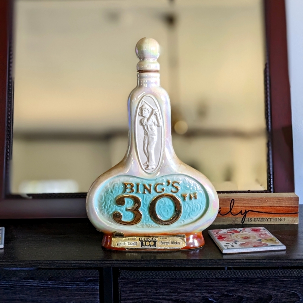 Jim Beam commemorative empty bourbon bottle